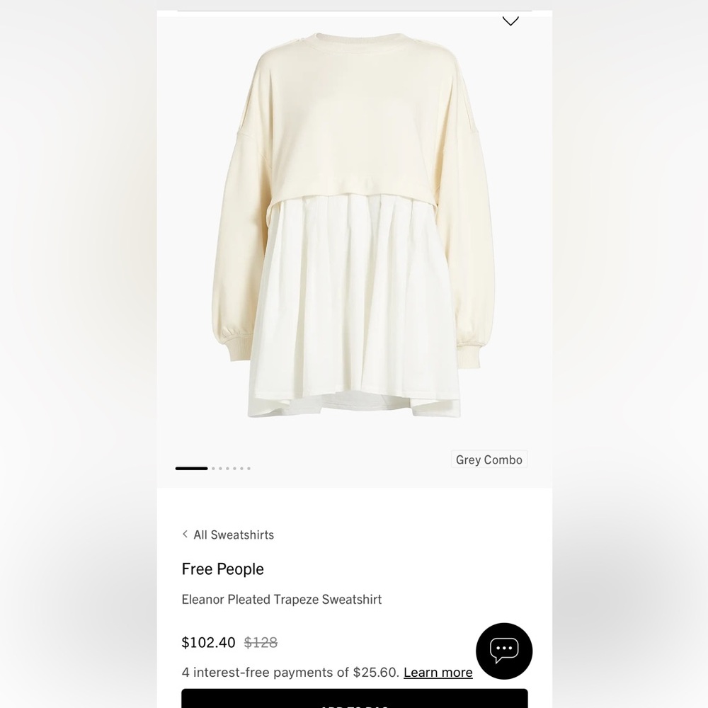 Free People Eleanor Cream dress size medium